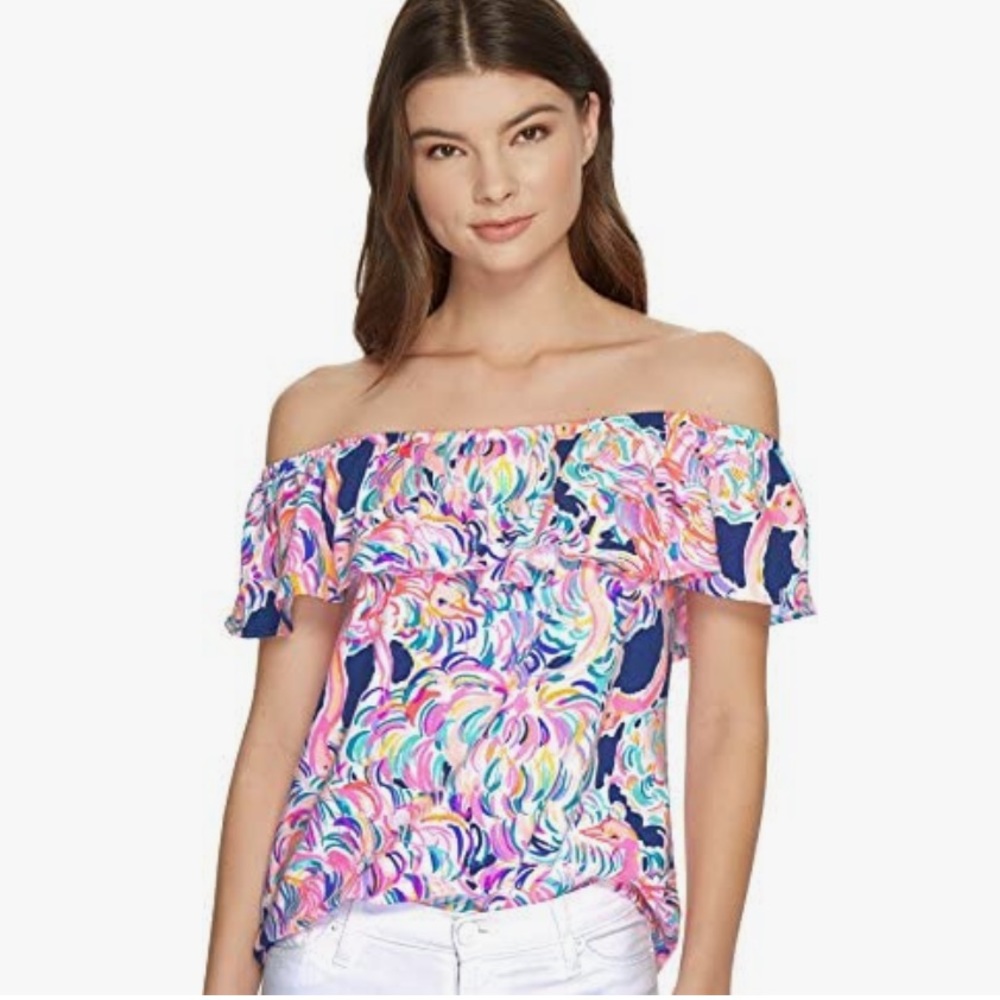 NWOT Lilly Pulitzer Fortuna “Head In the Sand” off the shoulder top